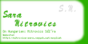 sara mitrovics business card